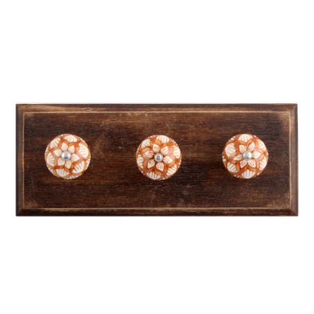Saxifrage Ceramic Wooden Hooks